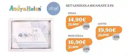 Iperbimbo Set lenzuola ricamate 3 pz Andy a Helen offerta