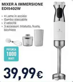 Unieuro Mixer a immersione EDI5402W offerta
