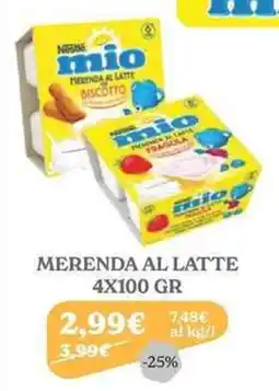 Iperbimbo Nestlé mio merenda al latte offerta