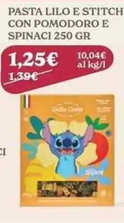 Iperbimbo Pasta Lilo e Stitch con pomodoro e spinaci offerta