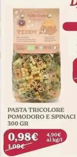 Iperbimbo Teddy pasta tricolore pomodoro e spinaci offerta