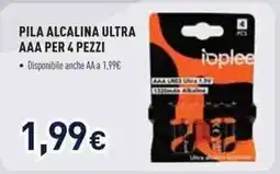 Unieuro Pila alcalina ultra AAA Ioplee offerta