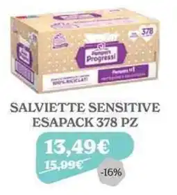 Iperbimbo Salviette sensitive Pampers Progressi offerta