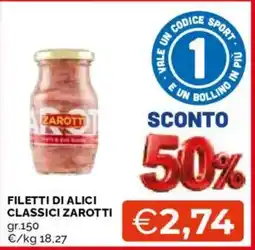 Mercatò Filetti di alici classici Zarotti offerta