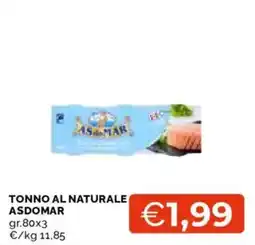 Mercatò Tonno al naturale Asdomar offerta