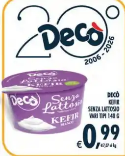 Deco Supermercati Decò Senza Lattosio Kefir Bianco offerta