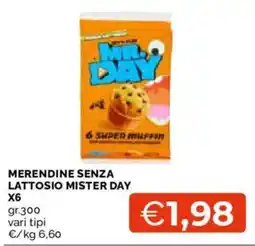 Mercatò Merendine senza lattosio Mister Day offerta