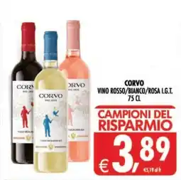 Deco Supermercati Corvo vino rosso/bianco/rosa I.G.T. offerta