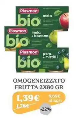 Iperbimbo Plasmon bio omogeneizzato frutta offerta