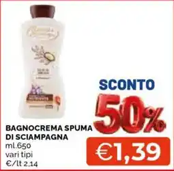Mercatò Bagno crema spuma di sciampagna offerta