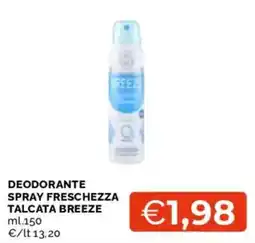 Mercatò Deodorante spray freschezza talcata breeze offerta