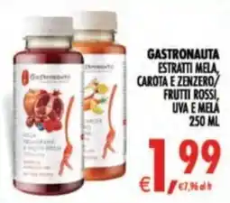 Deco Supermercati Gastronauta estratti mela, carota e zenzero/frutti rossi, uva e mela offerta