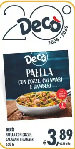 Deco Supermercati Decò Paella con cozze, calamari e gamberi offerta