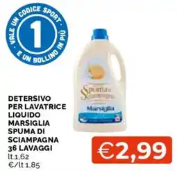 Mercatò Detersivo per lavatrice liquido Marsiglia spuma di sciampagna offerta