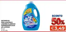 Mercatò Detersivo per lavatrice liquido classico igienizzante Ace offerta