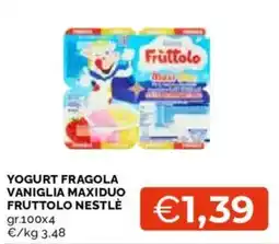 Mercatò Yogurt fragola vaniglia maxiduo fruttolo nestlé offerta