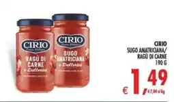 Deco Supermercati Cirio sugo amatriciana ragù di carne offerta