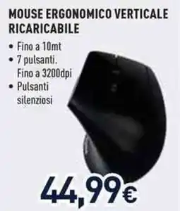 Unieuro Mouse ergonomico verticale ricaricabile offerta