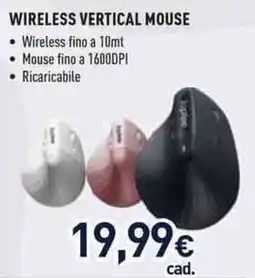 Unieuro Wireless vertical mouse offerta