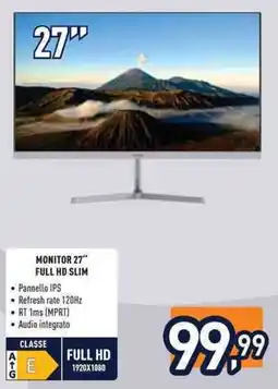 Unieuro Monitor 27" Full HD Slim offerta