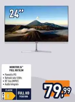 Unieuro Monitor 24" Full HD Slim offerta