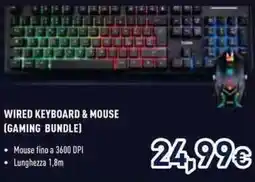 Unieuro Wired keyboard & mouse (gaming bundle) offerta