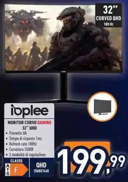 Unieuro Ioplee monitor curvo gaming 32" QHD offerta