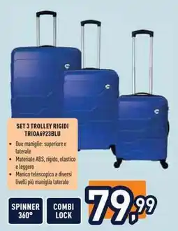 Unieuro Set 3 trolley rigidi offerta