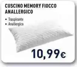 Unieuro Cuscino memory fiocco anallergico offerta