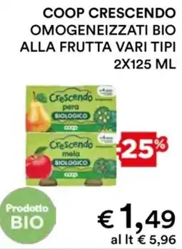 In Coop Coop crescendo omogeneizzati bio alla frutta vari tipi offerta