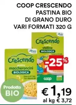 In Coop Crescendo maccheroncini biologica offerta