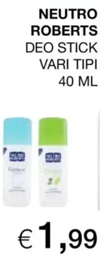 In Coop Neutro Roberts deo stick offerta