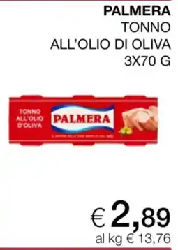 In Coop Tonno all'olio d'oliva Palmera offerta