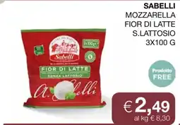 In Coop Sabelli mozzarella fior di latte senza lattosio offerta
