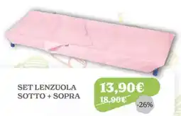Iperbimbo Set lenzuola sotto + sopra offerta