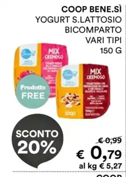In Coop Yogurt s.lattosio bicomparto offerta