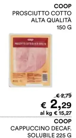 In Coop Prosciutto cotto alta qualità offerta