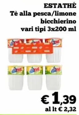 In Coop Tè alla pesca limone bicchierino offerta