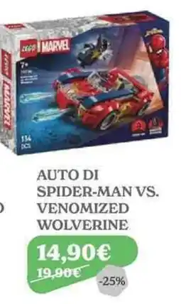 Iperbimbo Lego Marvel Auto di Spider-Man vs. Venomized Wolverine offerta
