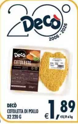Deco Supermercati Decò cotoletta di pollo offerta