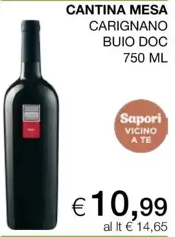 In Coop Cantina Mesa Carignano Buio Doc offerta