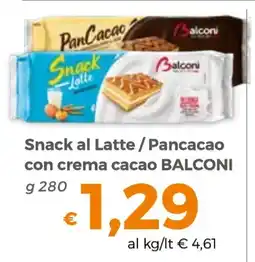 Tocal Snack al Latte / Pancacao con crema cacao Balconi offerta