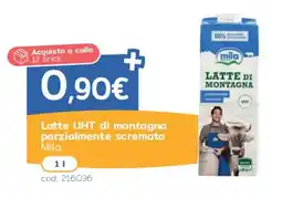 C+C Italmarket Latte UHT di montagna parzialmente scremato Mila offerta