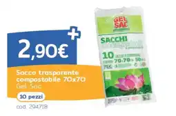 C+C Italmarket Sacco trasparente compostabile Gel-Sac offerta