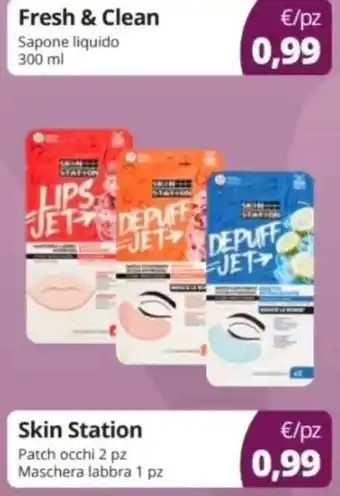 Skin Station Patch occhi 2 pz Maschera labbra 1 pz