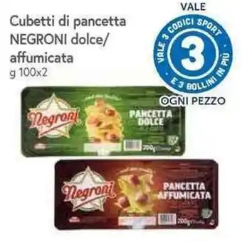 Cubetti di pancetta Negroni dolce/affumicata