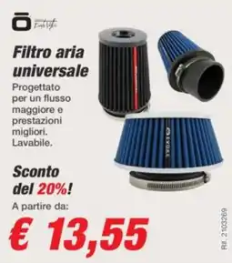 Bep's Filtro aria universale offerta