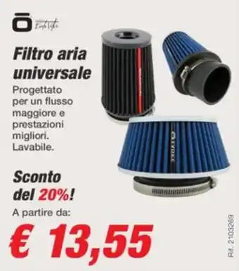 Filtro aria universale
