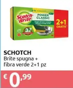 Smoll Schotch Brite spugna + fibra verde offerta