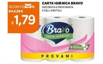 Ekom Bravo Carta Igienica 2 veli, 6 rotoli offerta